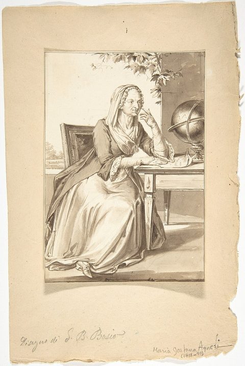 Portrait gravé de Maria Gaetana Agnesi.