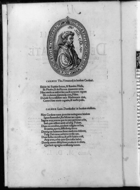 Portrait gravé de Jérôme Cardan.
