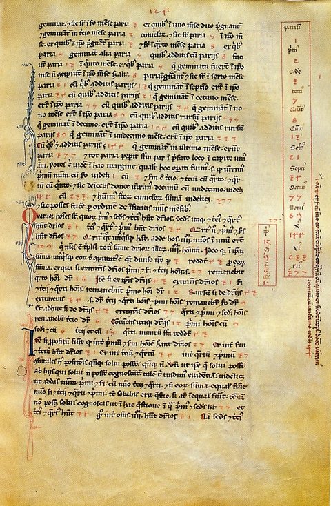 Une page manuscrite du Liber Abaci.