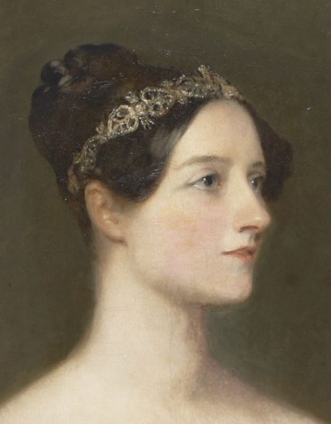 Ada Lovelace, détail d'un portrait par Margaret Sarah Carpenter.